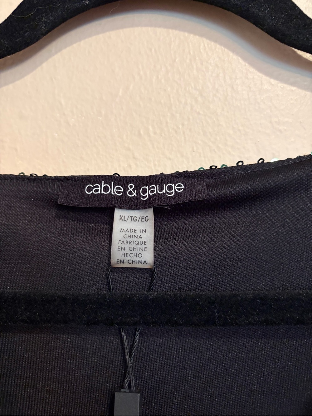Cable & Gauge NWT Dark Green Sequin Party Dress, V-Neck w/ Long Sleeves, XL - Picture 2 of 11